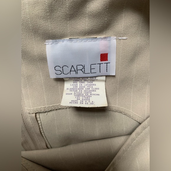 Vintage 90s Scarlett 2-Piece Ivory Dress Sz 6 100% Polyester PreOwned Made US - Picture 11 of 16